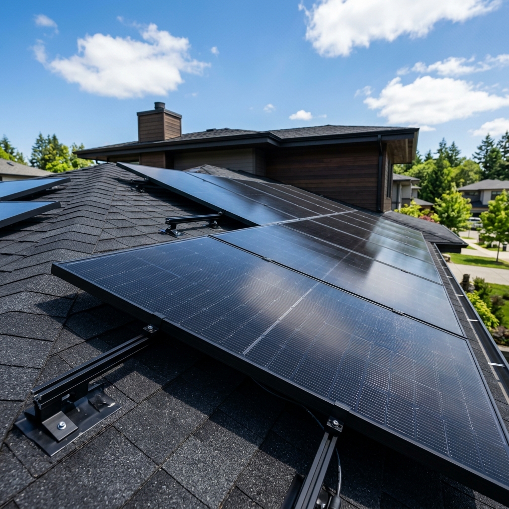 Residential rooftop solar installation